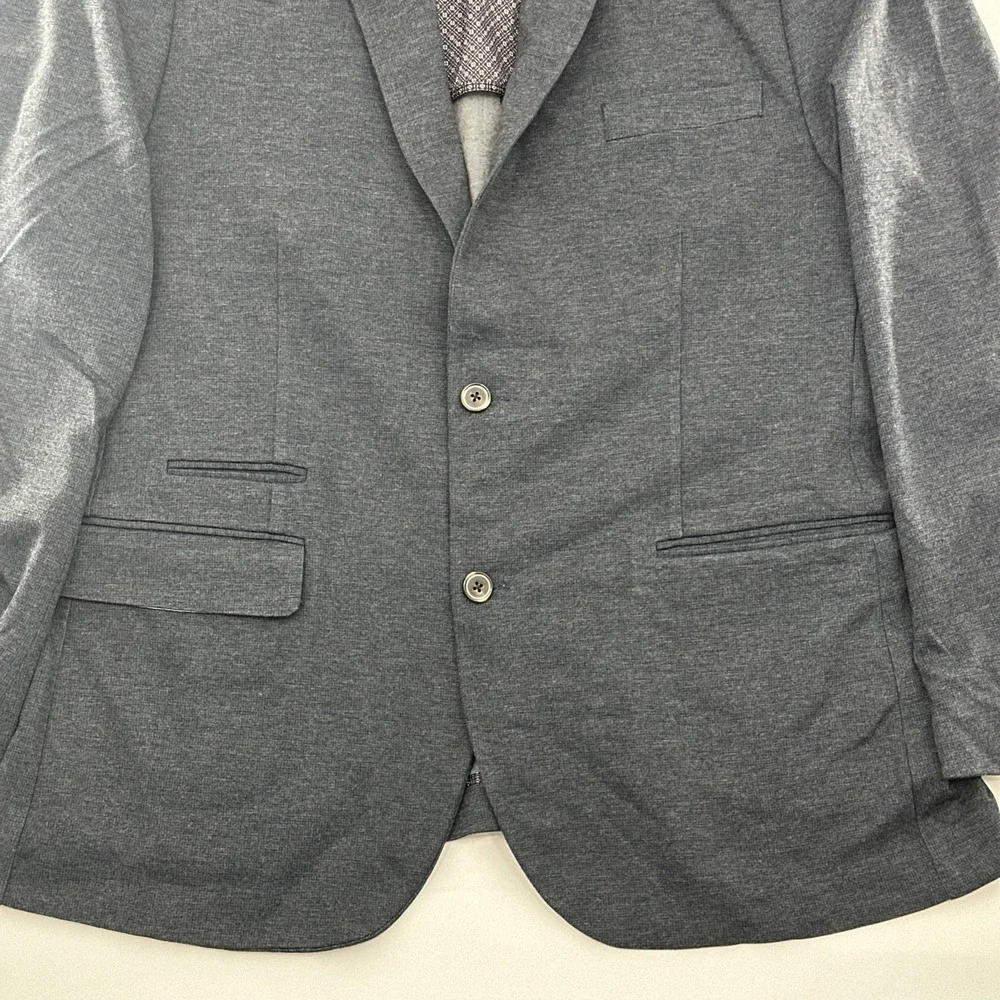 7 Diamonds Mannix 4-Way Stretch Blazer Sport Coat Mens 2XL Gray Black‎ Jacket